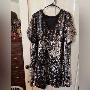 Sequin Black and Silver Dress